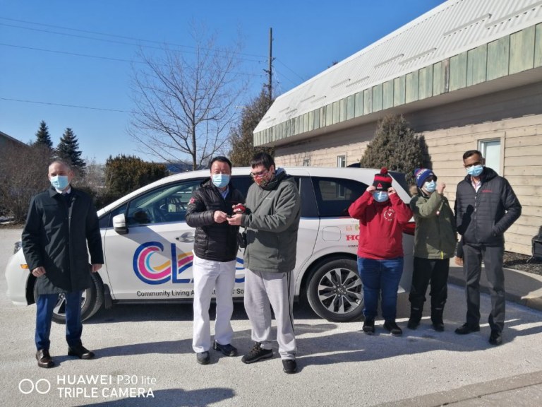 Honda van donation presentation at CLASS