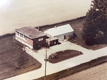 An aerial shot of the old CLASS building