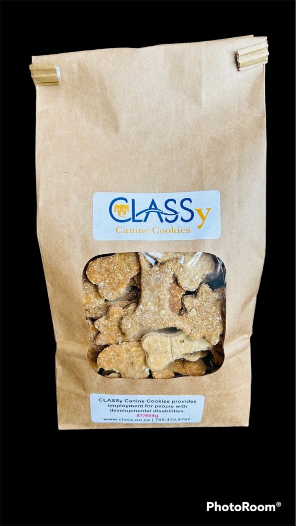 CLASS assorted cookie box in front of a black background