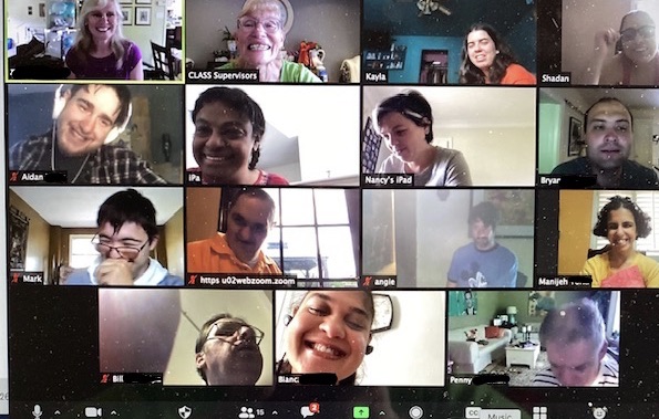 Screen shot of 15 people during an online zoom session